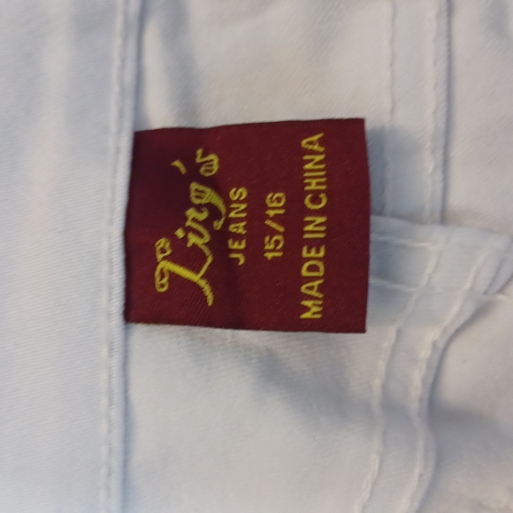 New! With tags Ling's Fashion white Jeans capris size 15/16 - Picture 3 of 11